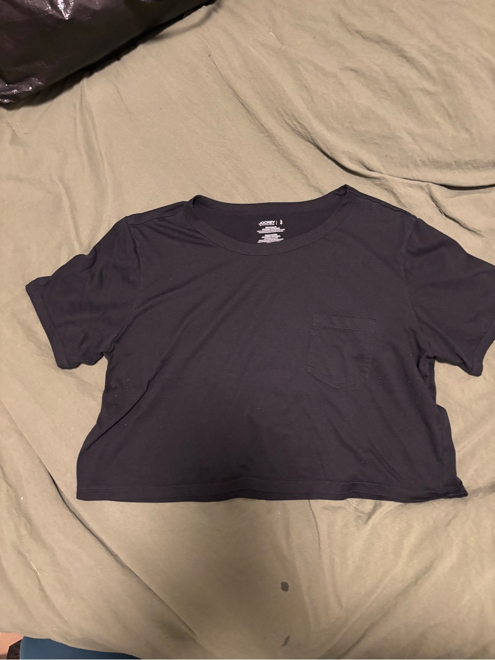 Jockey Black Crop Top with Pocket